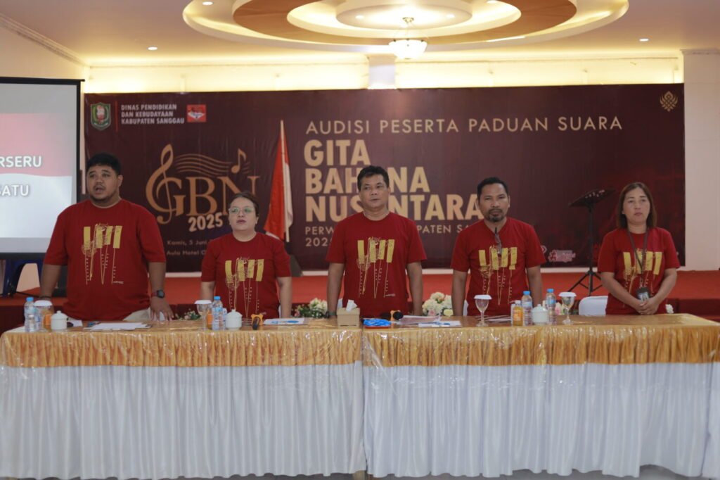 Bidang kebudayaan Disdikbud dan para Juri audisi Gita Bahana Nusantara tingkat Kabupaten Sanggau dimulai di Aula Hotel Garden Palace Sanggau Rabu (05/06/2025).