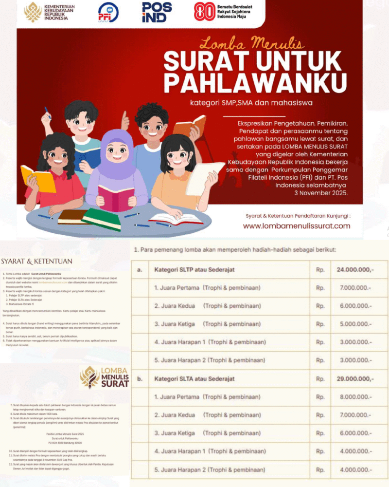 Term & Condition Lomba Menulis Dalam Rangka Memperingati Hari Pahlawan Tahun 2025